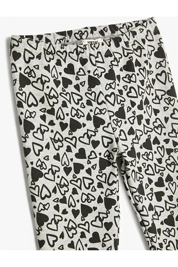 Детские леггинсы для девочек с принтом Koton, Gray Pattern — фото 3