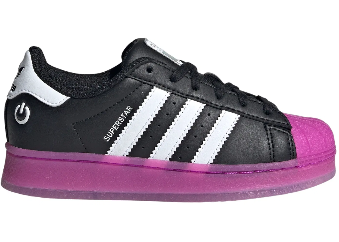 Детские кроссовки Lifestyle с подсветкой Adidas Superstar LED Lights, Core Black Purple Burst Cloud White