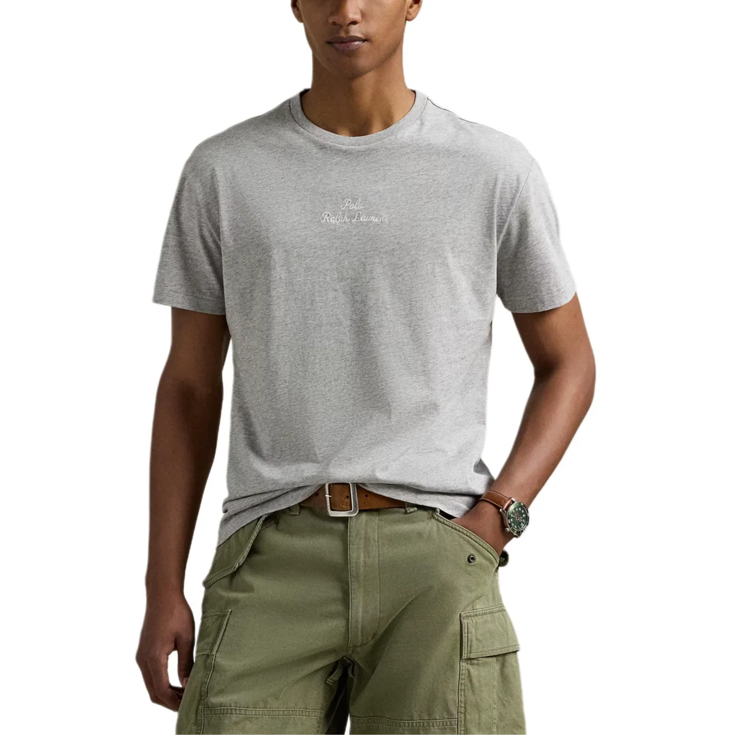 Футболка классическая Polo Ralph Lauren, Andor Stone Gray Heather Gray — фото 4