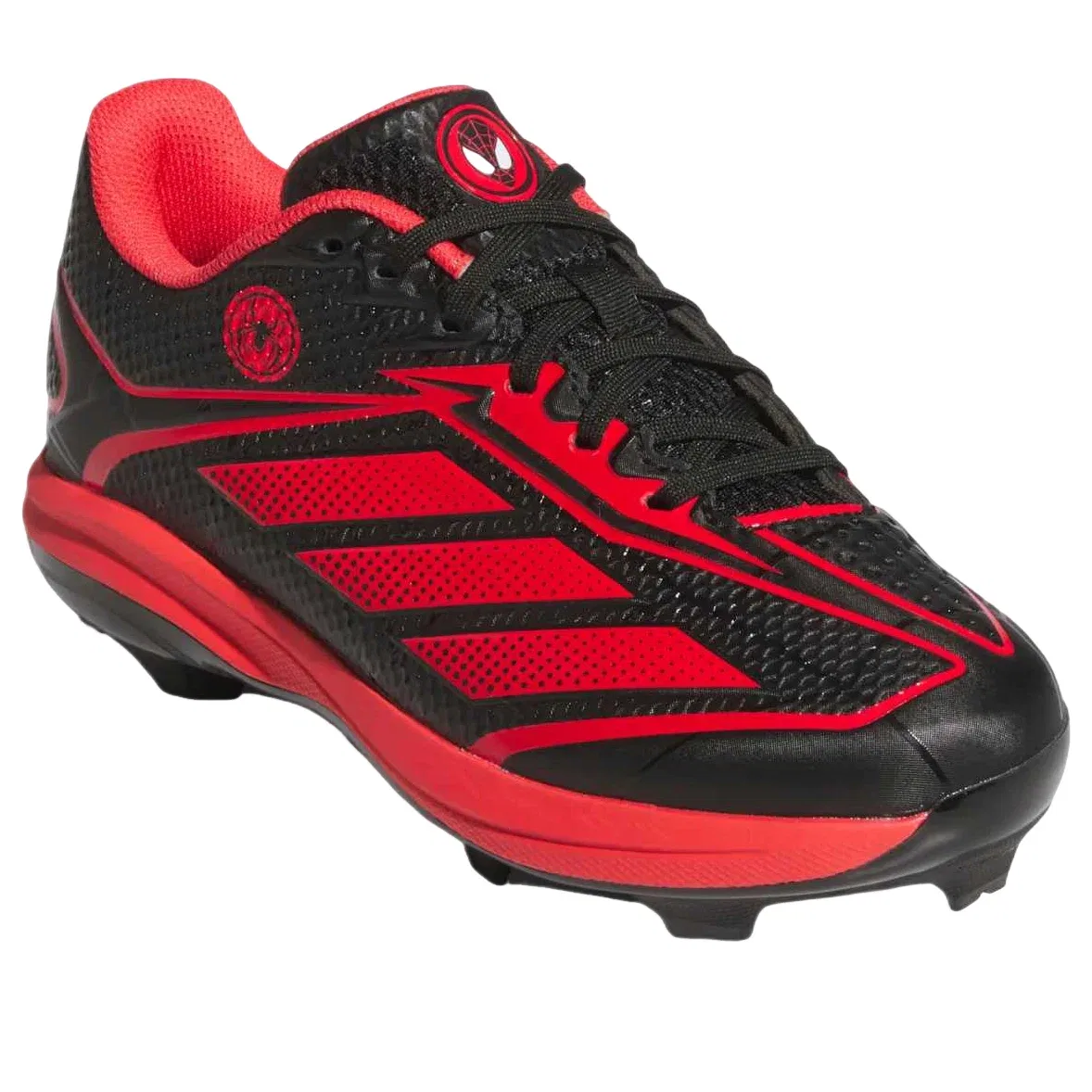 Детские кроссовки для бейсбола с шнуровкой Adizero Electric Miles Morales Adidas, черный — фото 2