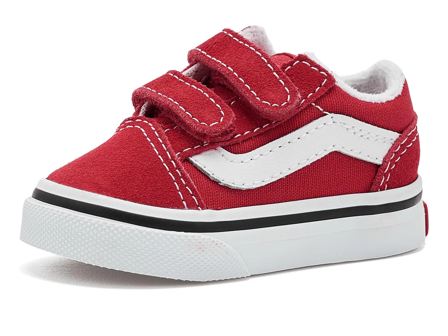 Кроссовки Old Skool V (для младенцев и малышей) Vans Kids, Racing Red/True White — фото 2