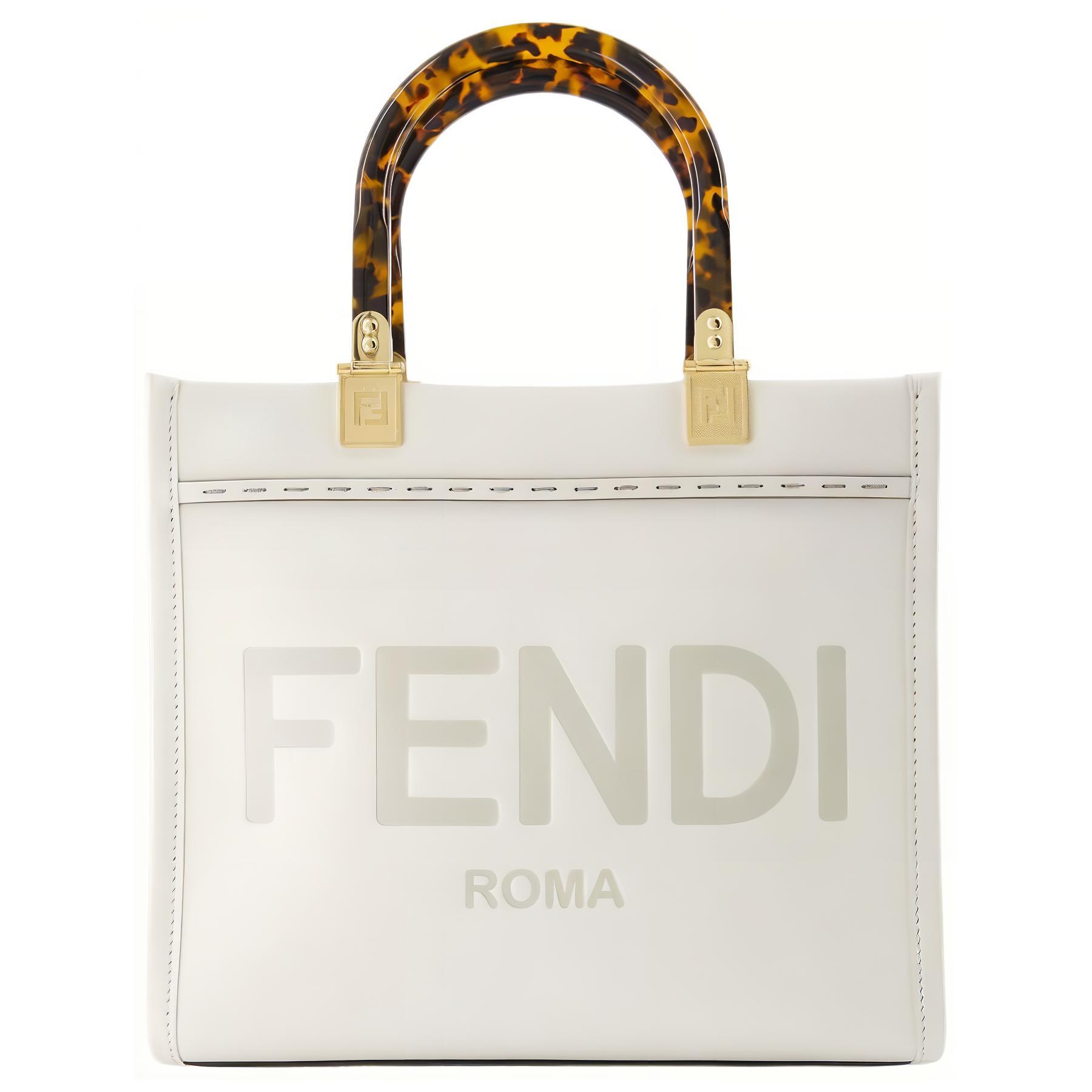

FENDI Сумка-шоппер Sunshine Calfskin, шоппер, сумка через плечо, кроссбоди, маленькая женская сумка white
