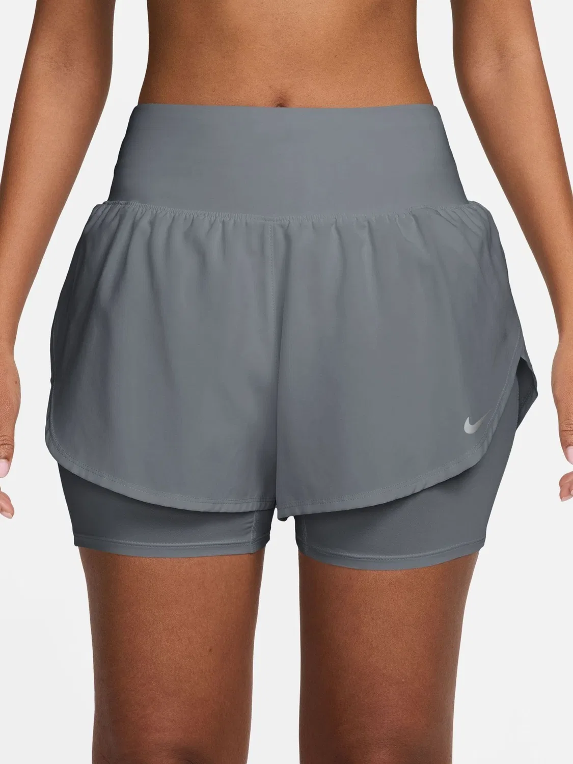 Шорты для бега 2-в-1, Dri-FIT, высокая посадка Nike, Cool Grey — фото 2