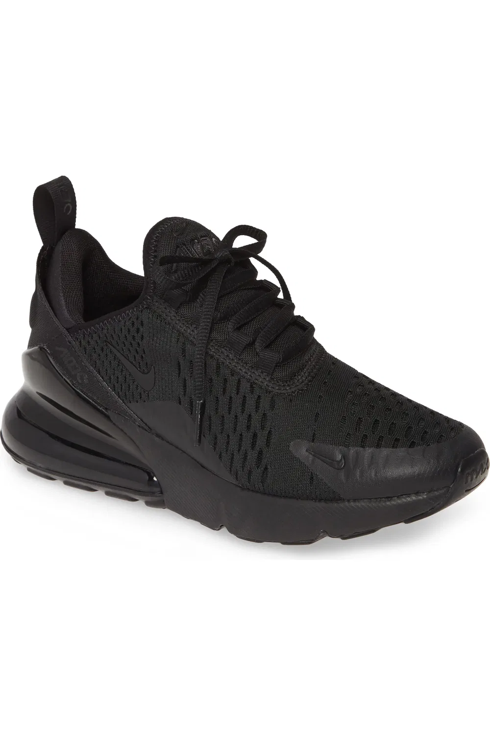Детские кроссовки на шнуровке Air Max 270 Nike, черный/черный