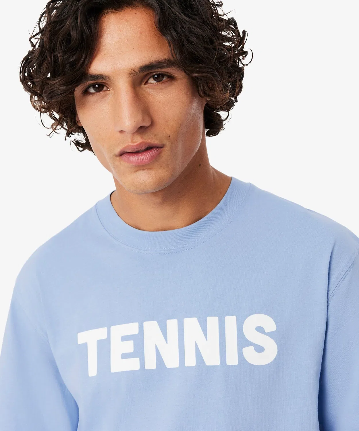 Мужская футболка с принтом Tennis LACOSTE, Light Blue — фото 3