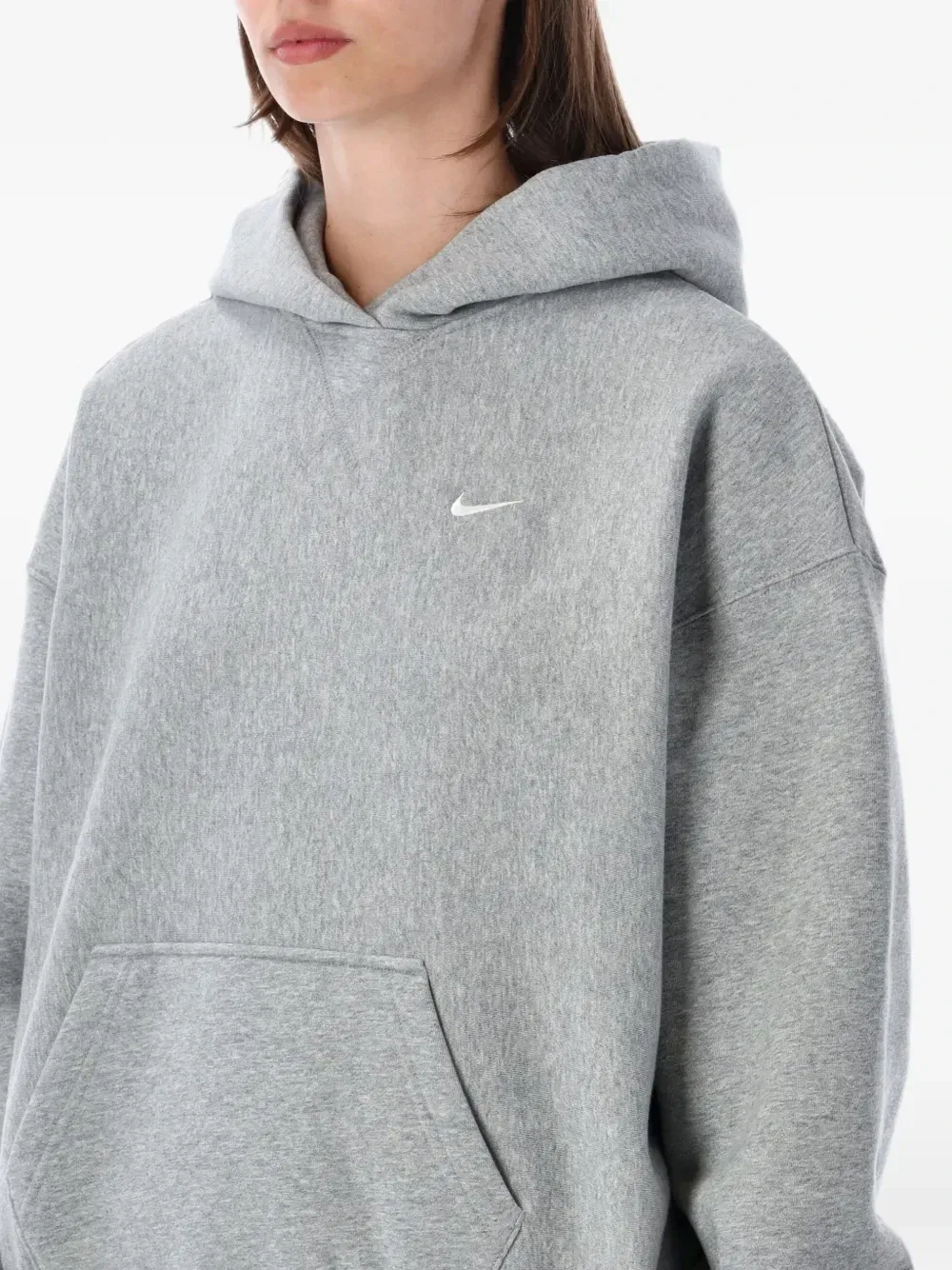 Худи с вышитым логотипом Studio и карманом-кенгуру Nike, серый — фото 3