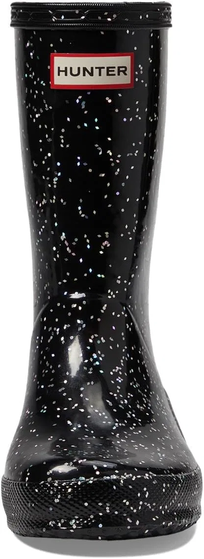 Детские сапоги для девочек с блестками Hunter Original First Classic Giant Glitter, Black — фото 2