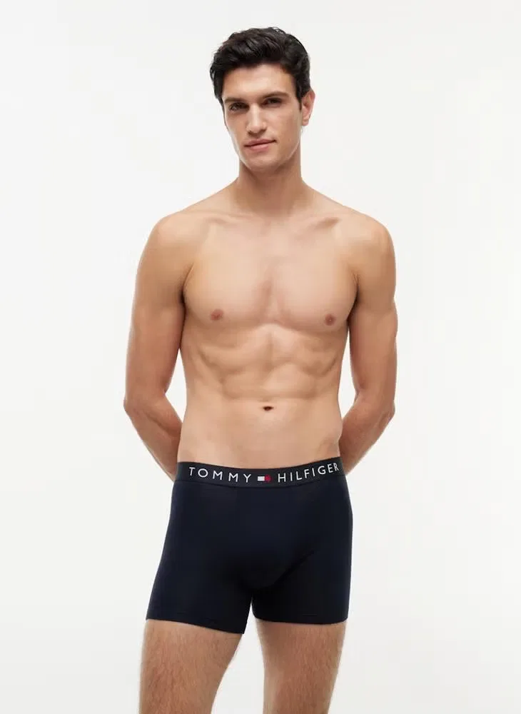Боксеры-брифы с логотипом на поясе, комплект из 3 штук, TH Original, Tommy Hilfiger, небесно-голубой — фото 2