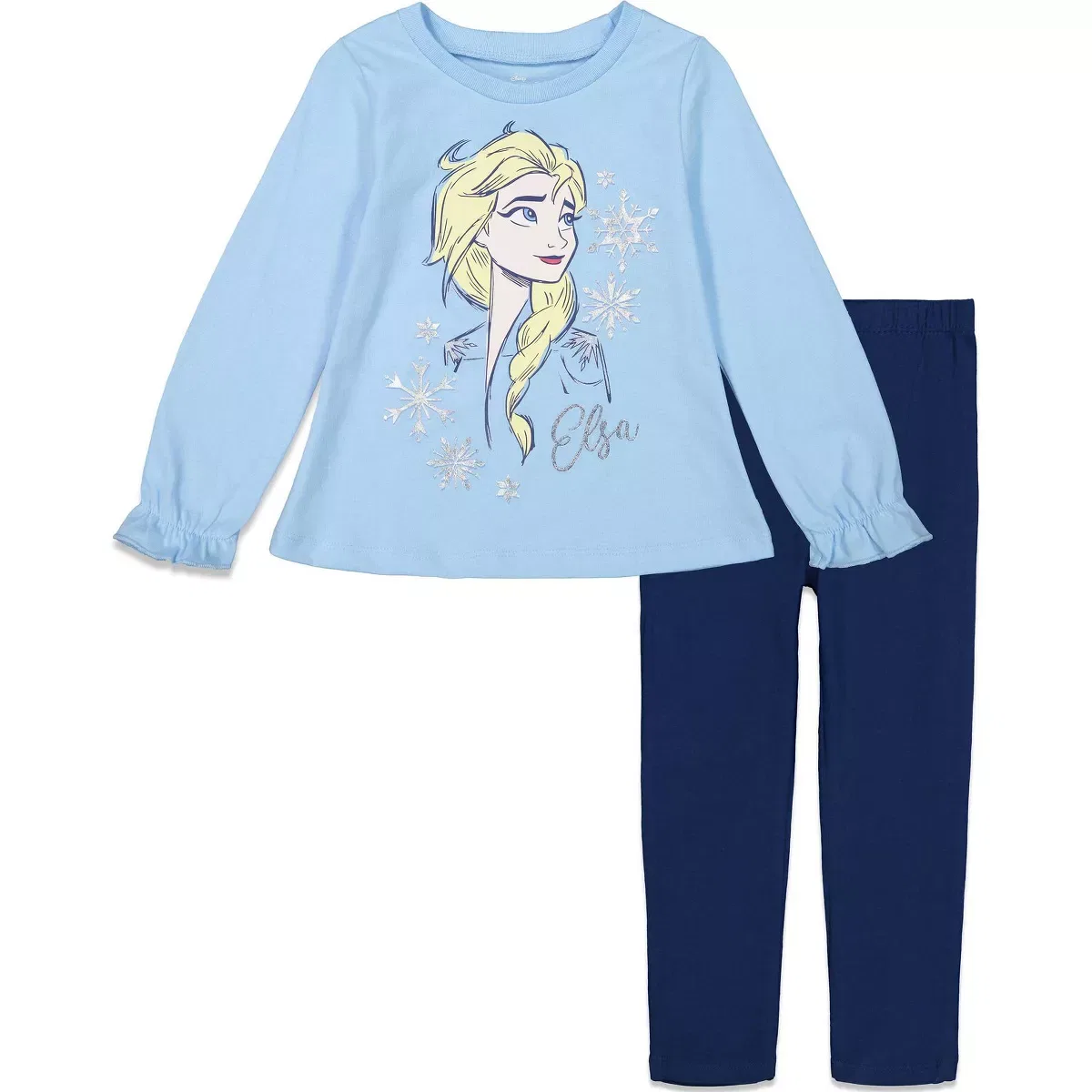 Детский комплект футболки и леггинсов с длинным рукавом Disney Frozen, Light Blue