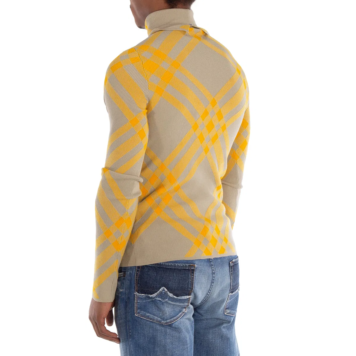Джемпер с воротником-хомутом, шерстяной, Checked Wool-Blend Jumper Burberry, Hunter Ip Check — фото 4