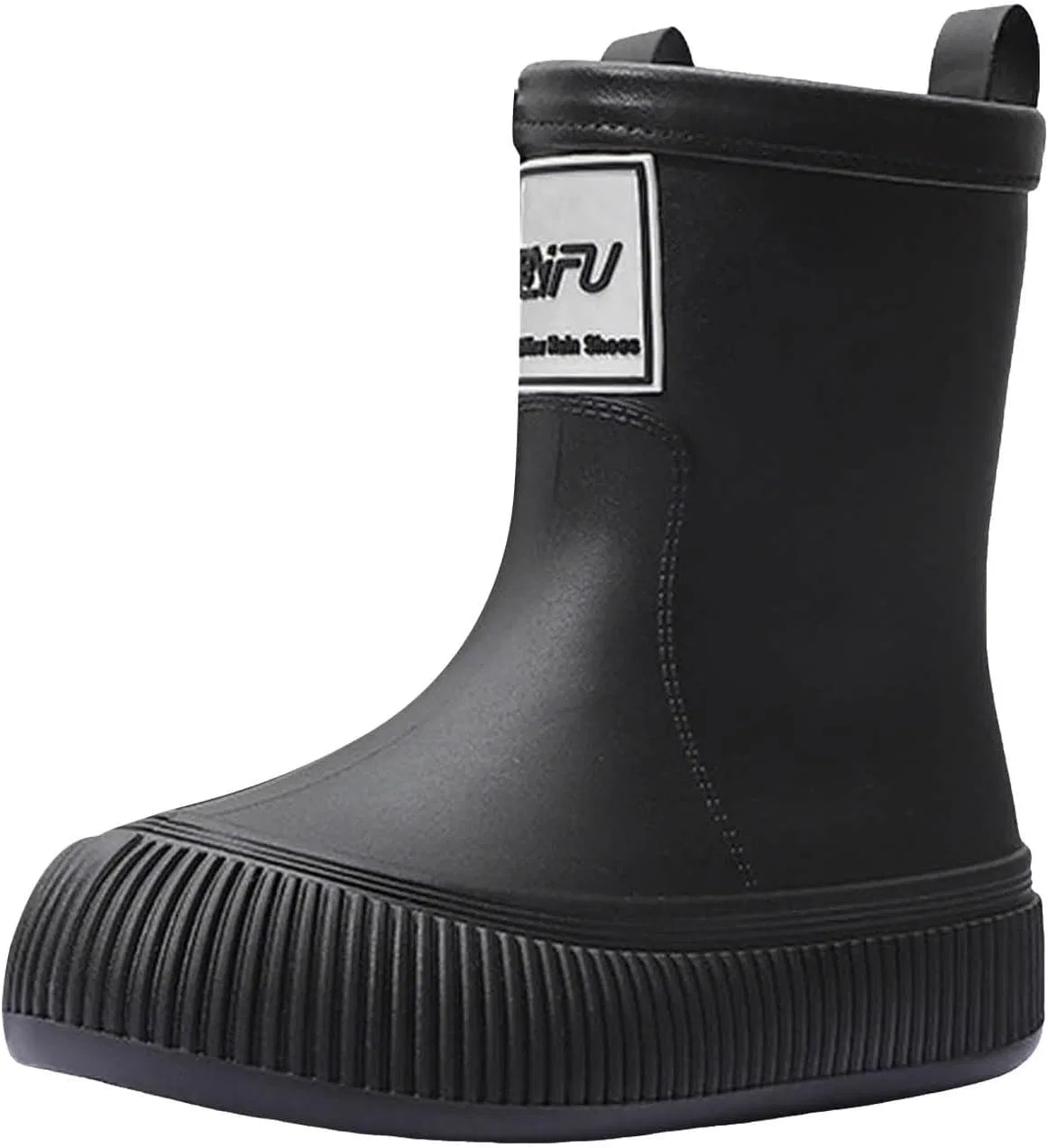 Детские резиновые сапоги для девочек с принтом, модель Kids Stylish Mid Calf Rubber Rain Boots, Black