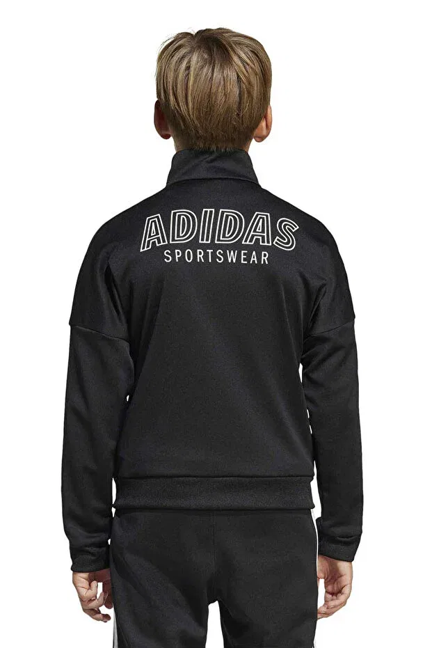 Детская толстовка для девочек с принтом Adidas, Black/White — фото 2
