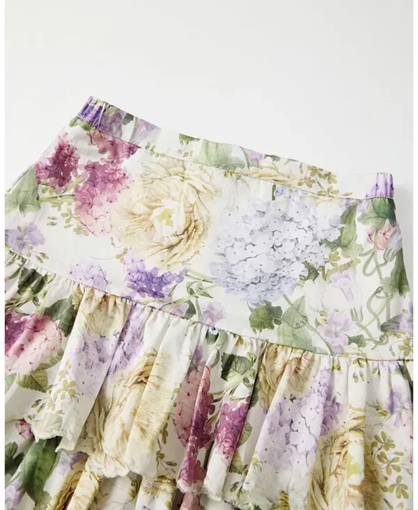 Детская юбка для девочек с цветочным принтом Seraphina Cotton Mini Skirt Marlo Kids, Floral — фото 3