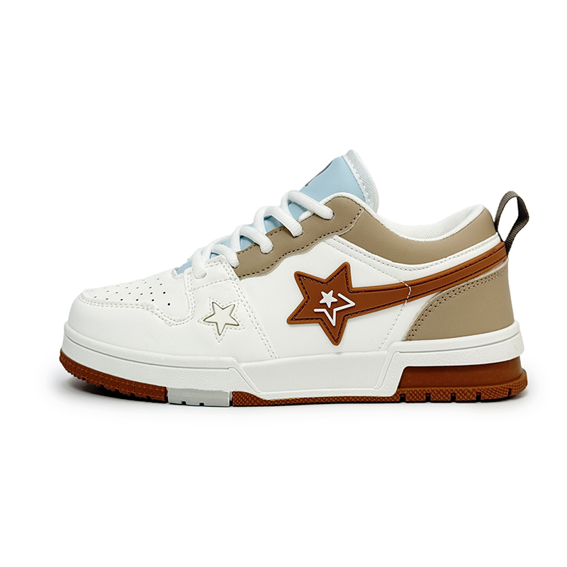 

Скользостойкие, износостойкие, дышащие, увеличивающие рост низкие кроссовки для скейтбординга Unisex BAOZAOGONGYANG, JP3550 белый коричневый