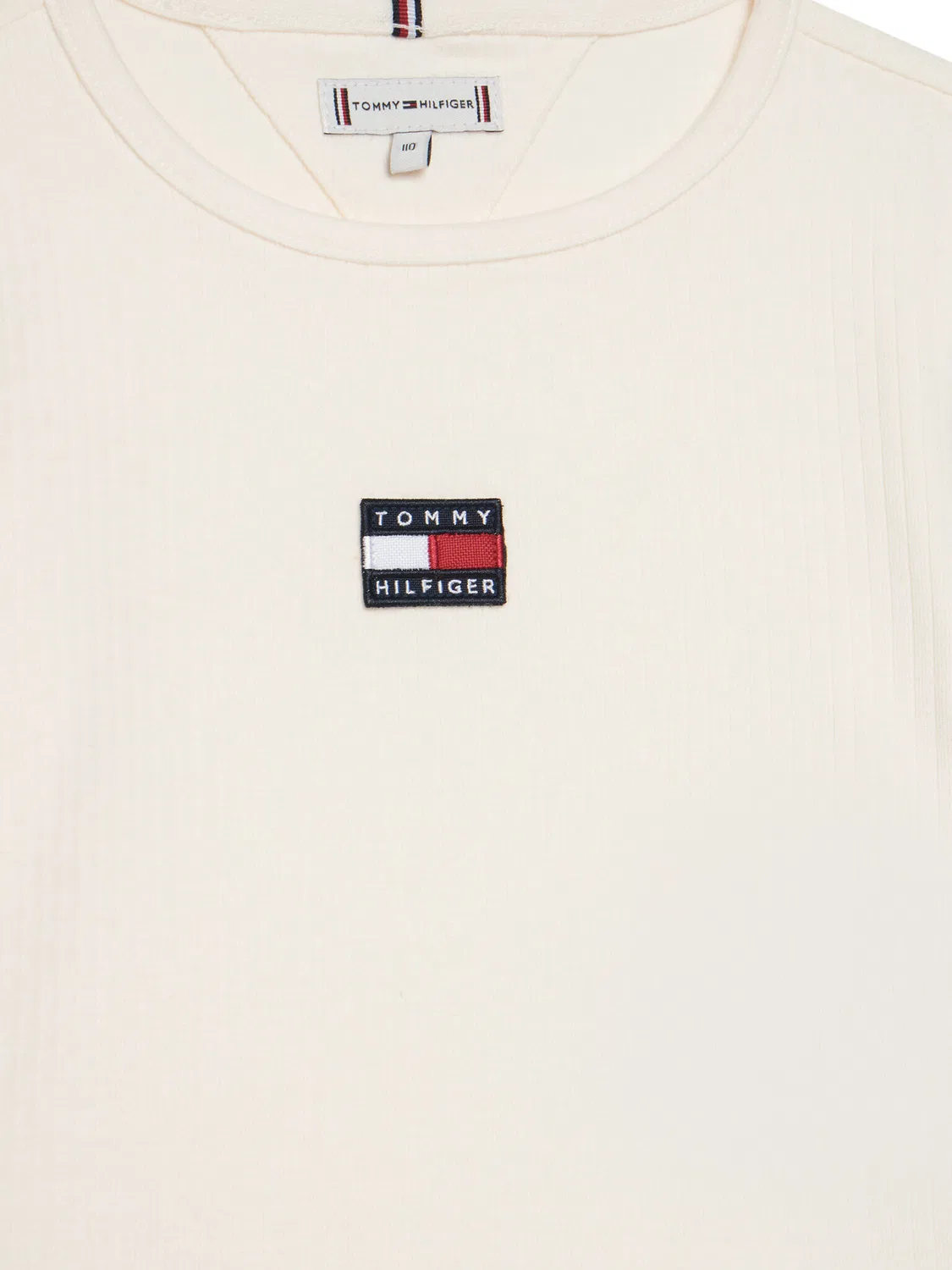 Блузка цвета экрю стандартного кроя для девочки Tommy Hilfiger, кремовый — фото 3