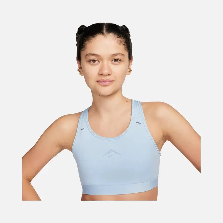 Спортивный бюстгальтер Nike Dri-FIT Swoosh On-The-Run Trail, средняя поддержка, Синий — фото 2
