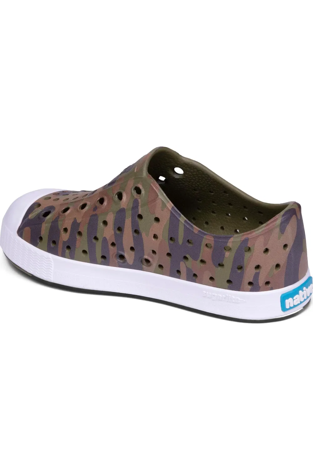 Детские кеды водонепроницаемые Jefferson Slip-On Native Shoes, Green/White/Camo — фото 2