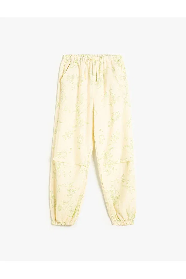 Детские брюки для девочек прямого кроя Koton, Ecru Patterned