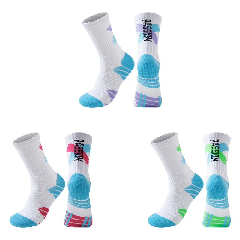 Детские носки для баскетбола 3 пары, Blue Purple Blue Pink Blue Green, PLANDOO