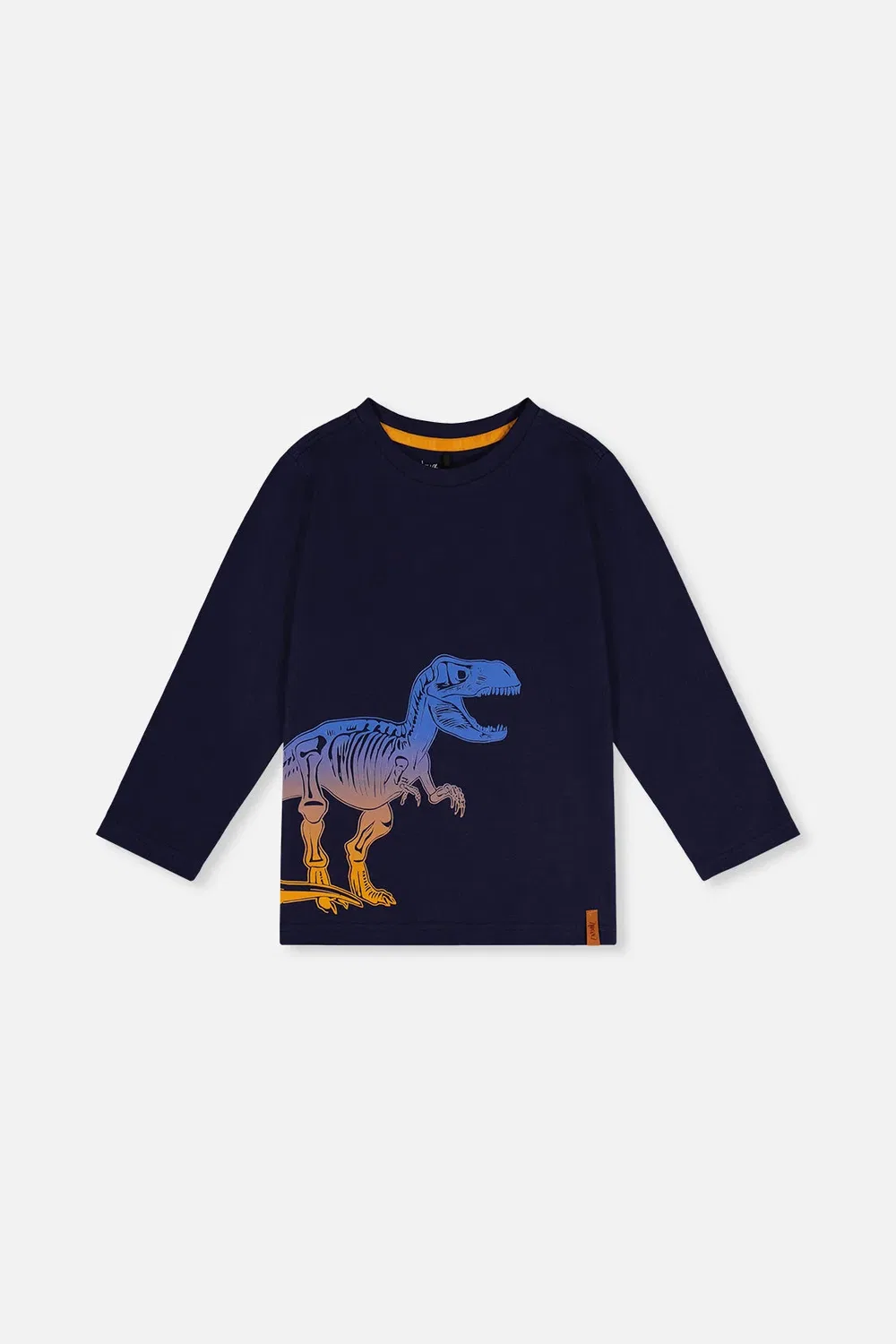Детская футболка с длинным рукавом с принтом Deux par Deux, Dark Blue and Orange