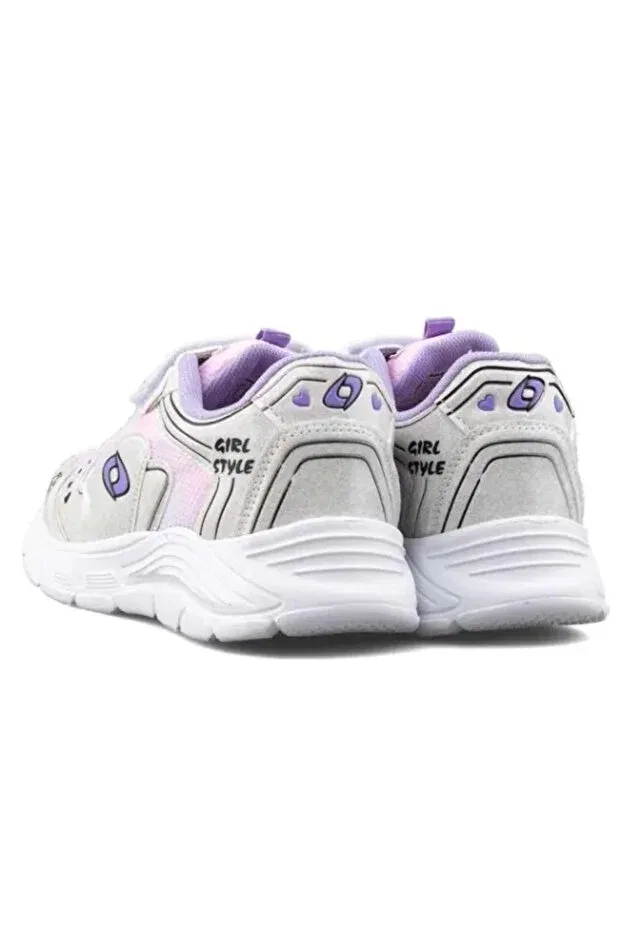 Детские кроссовки для девочек patterned Pabuç Ailesi, White Lilac — фото 3