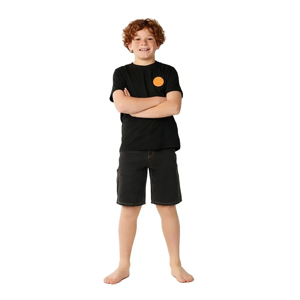 Детская футболка с принтом Streamline Chest Logo Rip curl, Black — фото 3