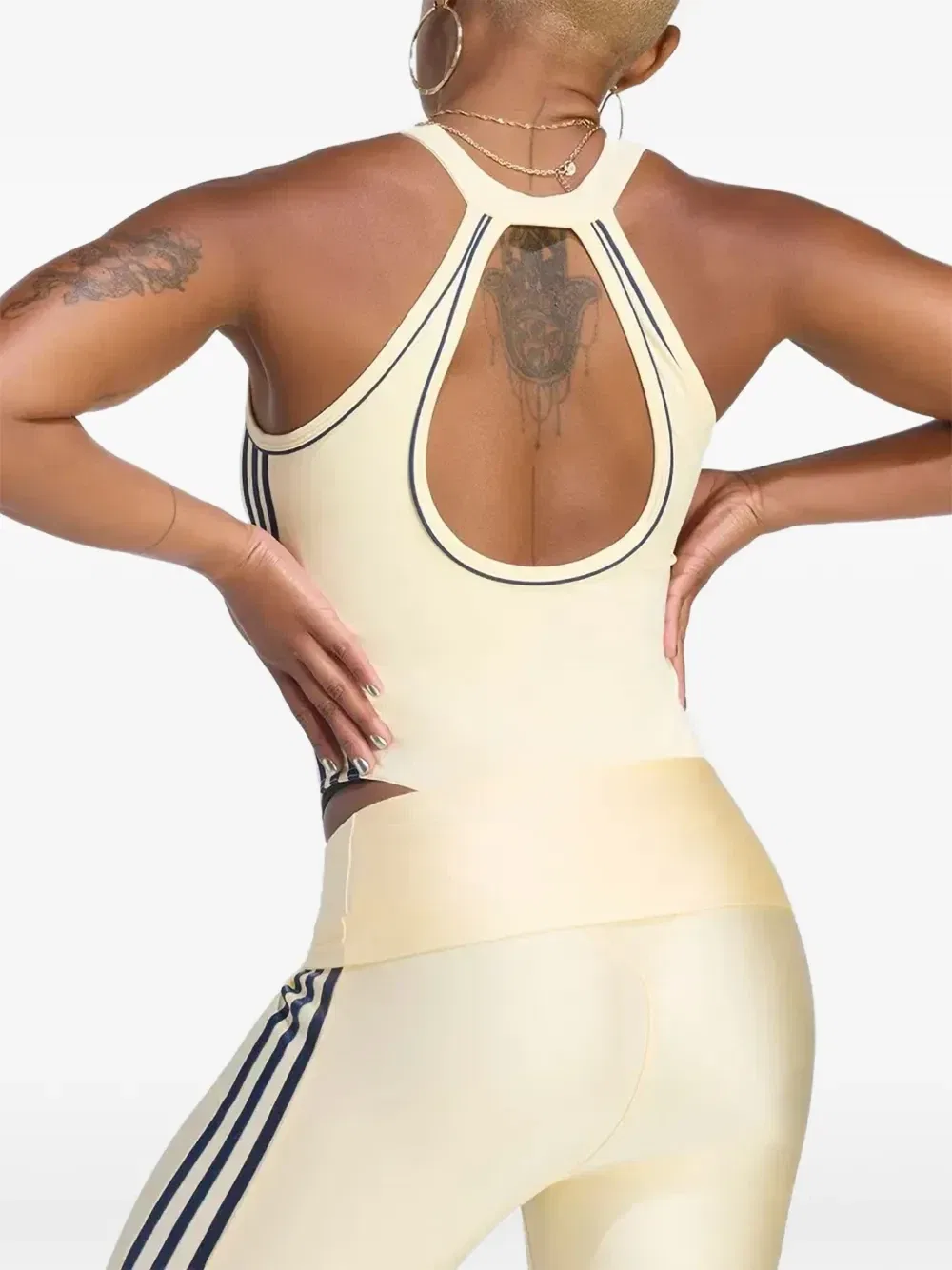 Топ с вырезом на спине adidas, желтый — фото 3