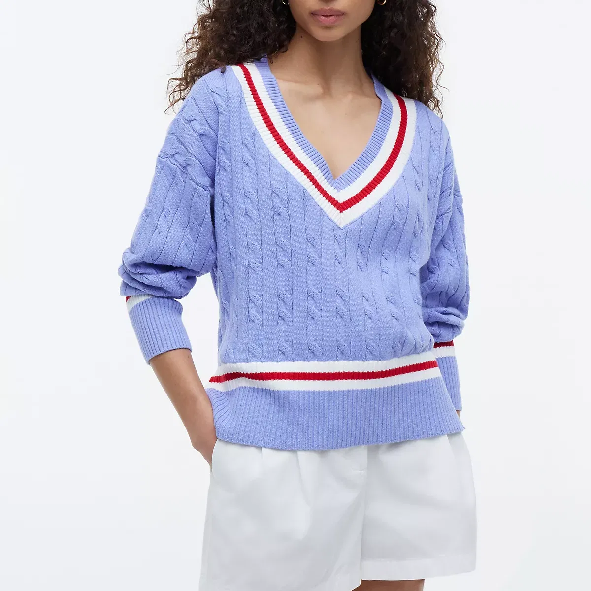 Женский свитер с V-образным вырезом Lilac Tommy Hilfiger, Lilac — фото 4
