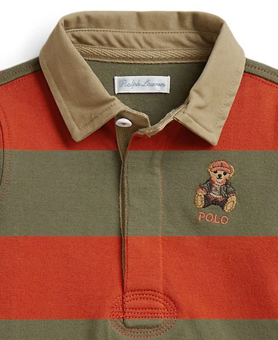 Детский комбинезон-регби Polo Bear Cotton Rugby Coverall Polo Ralph Lauren, Orange — фото 3