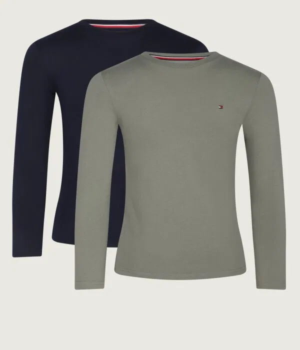 Детский комплект лонгсливов 2-Pack Relaxed Fit Tommy Hilfiger, зеленый
