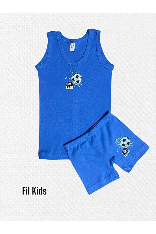 Детский комплект боксеров для мальчиков хлопковый Football Pattern Elmas Kids, Blue