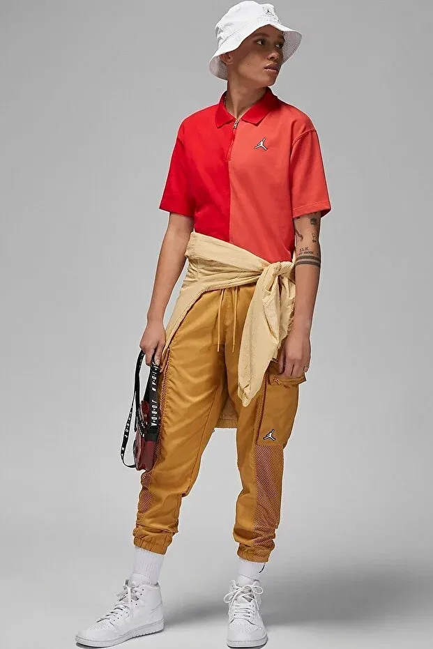 Женская футболка свободного кроя с молнией Jordan Flight Loose Fit 1/4 Zip T-Shirt Nike, Red — фото 4