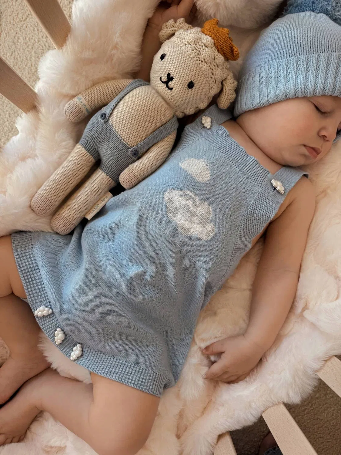 Детский боди-комбинезон без рукавов из органического хлопка Cloud Dreams Luna & Luca, Powder Blue — фото 4