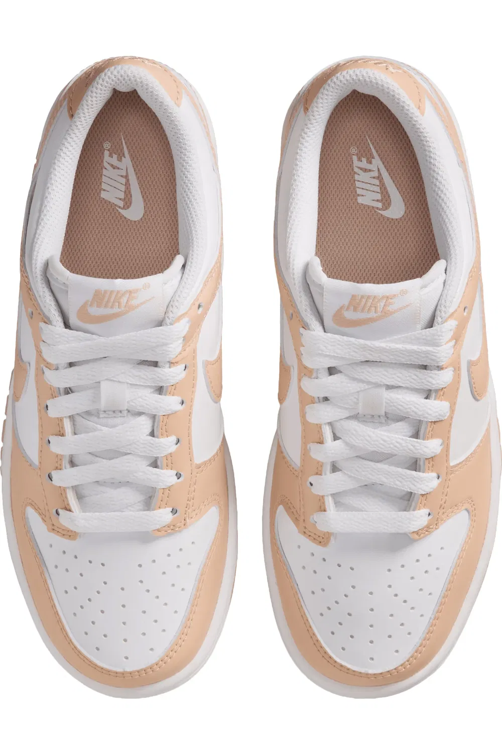 Кроссовки детские баскетбольные Dunk Low Nike, White/Shimmer/White/Shimmer — фото 3