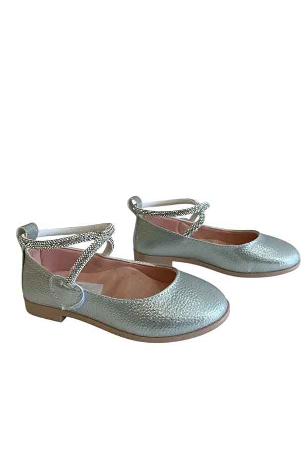 Детские балетки для девочек с принтом Shiny Ankle Stone Heart Velvet Ballet Rose Shoes Kids, Gray — фото 4