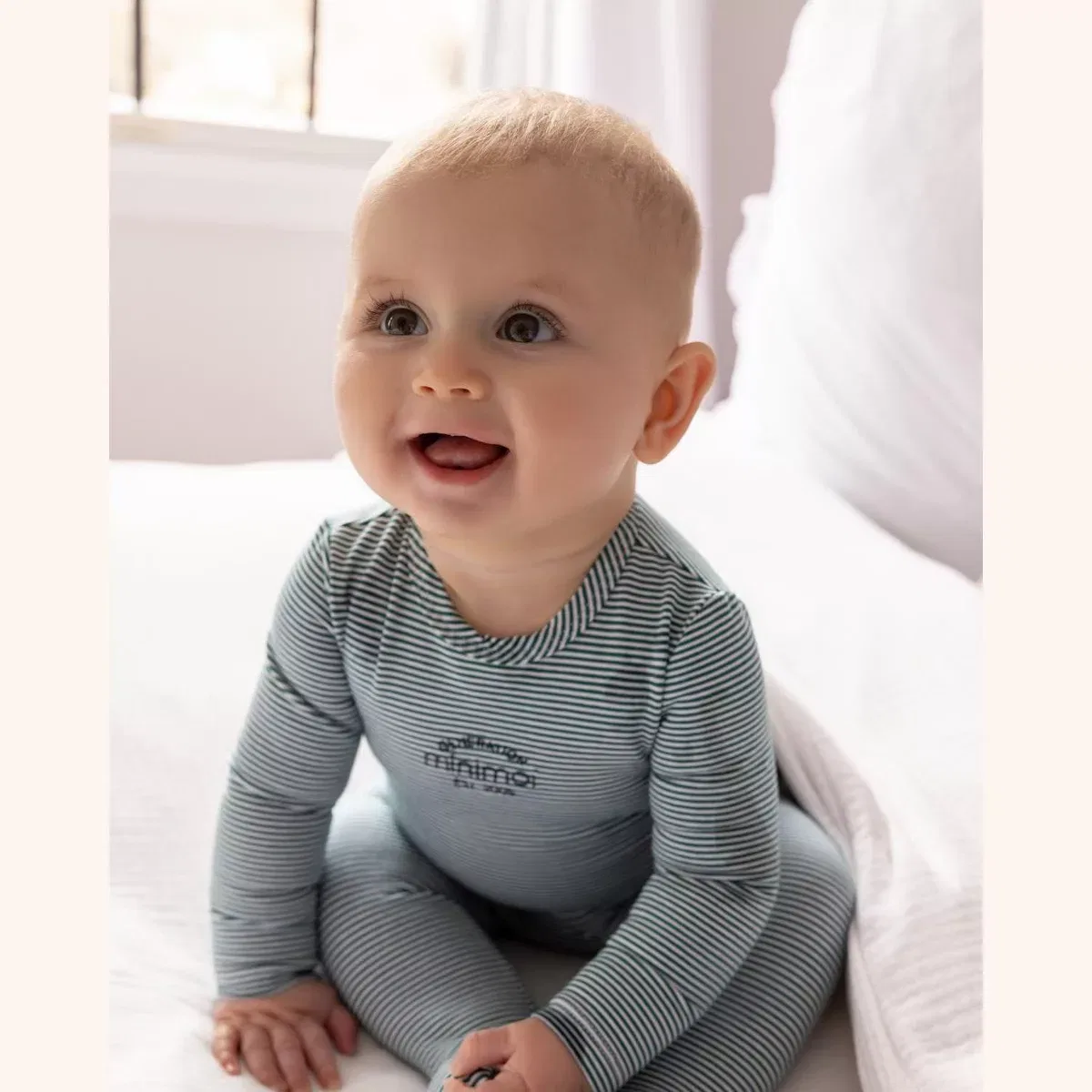Детское боди-комбинезон с длинным рукавом MiniMoi NEWBORN, Emerald Green — фото 2