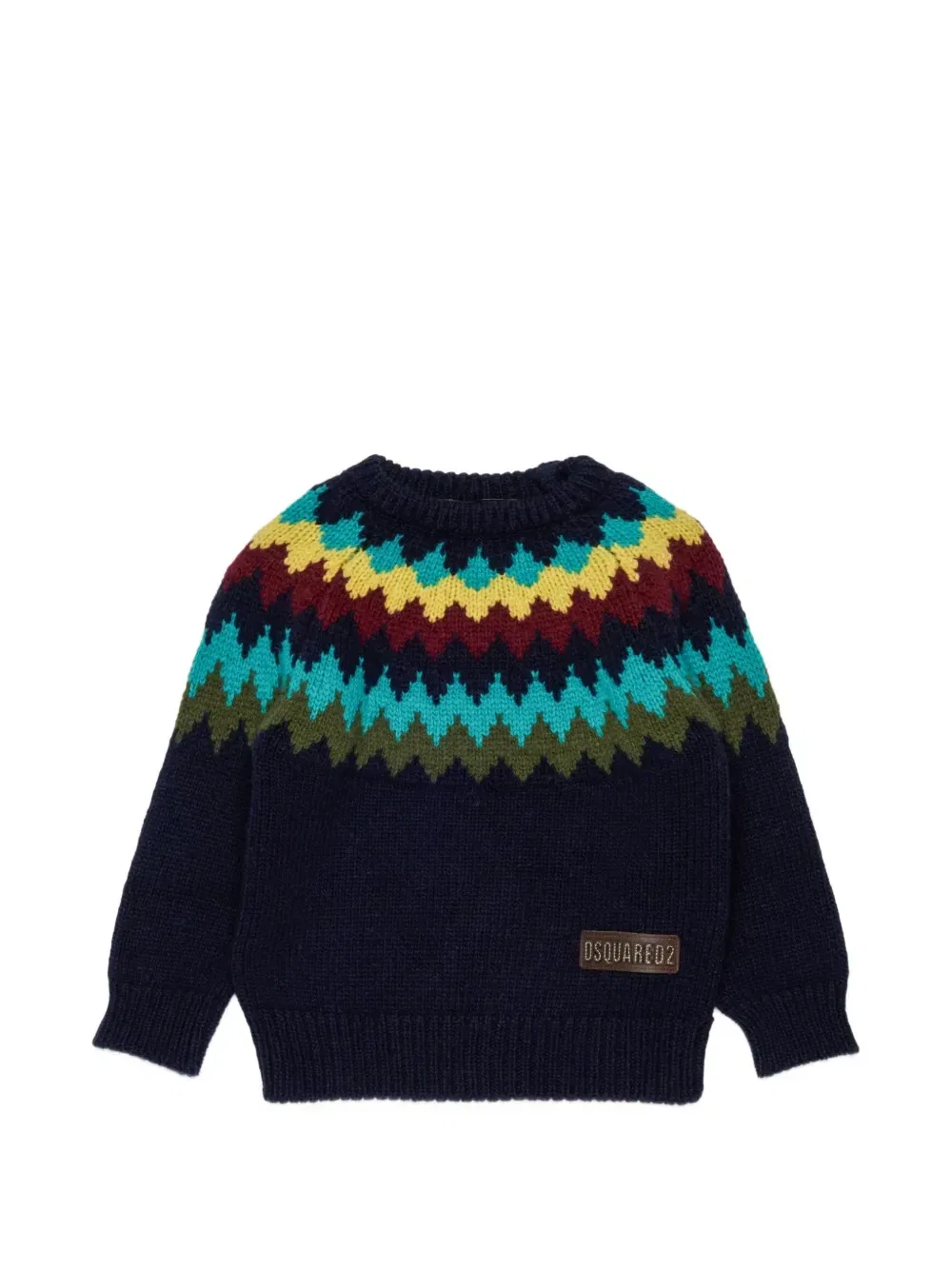 Свитер с орнаментом Dsquared2 Kids, синий