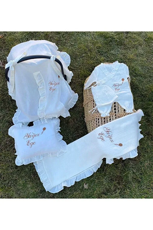 Детский комплект для выписки из роддома хлопковый Babymotif, Ecru — фото 3