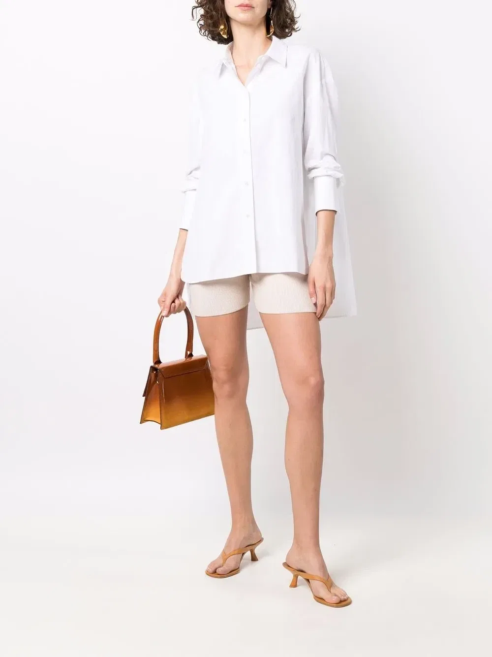 Облегающие шорты Le Short Arancia в рубчик Jacquemus, бежевый — фото 2