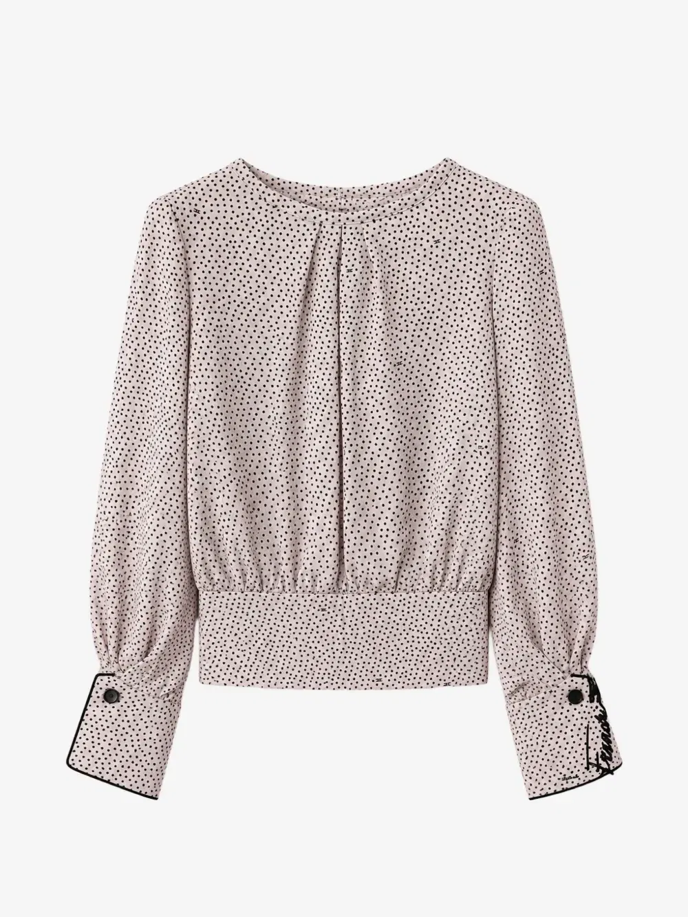 Плиссированная блузка в горошек Elisabetta Franchi La Mia Bambina, розовый