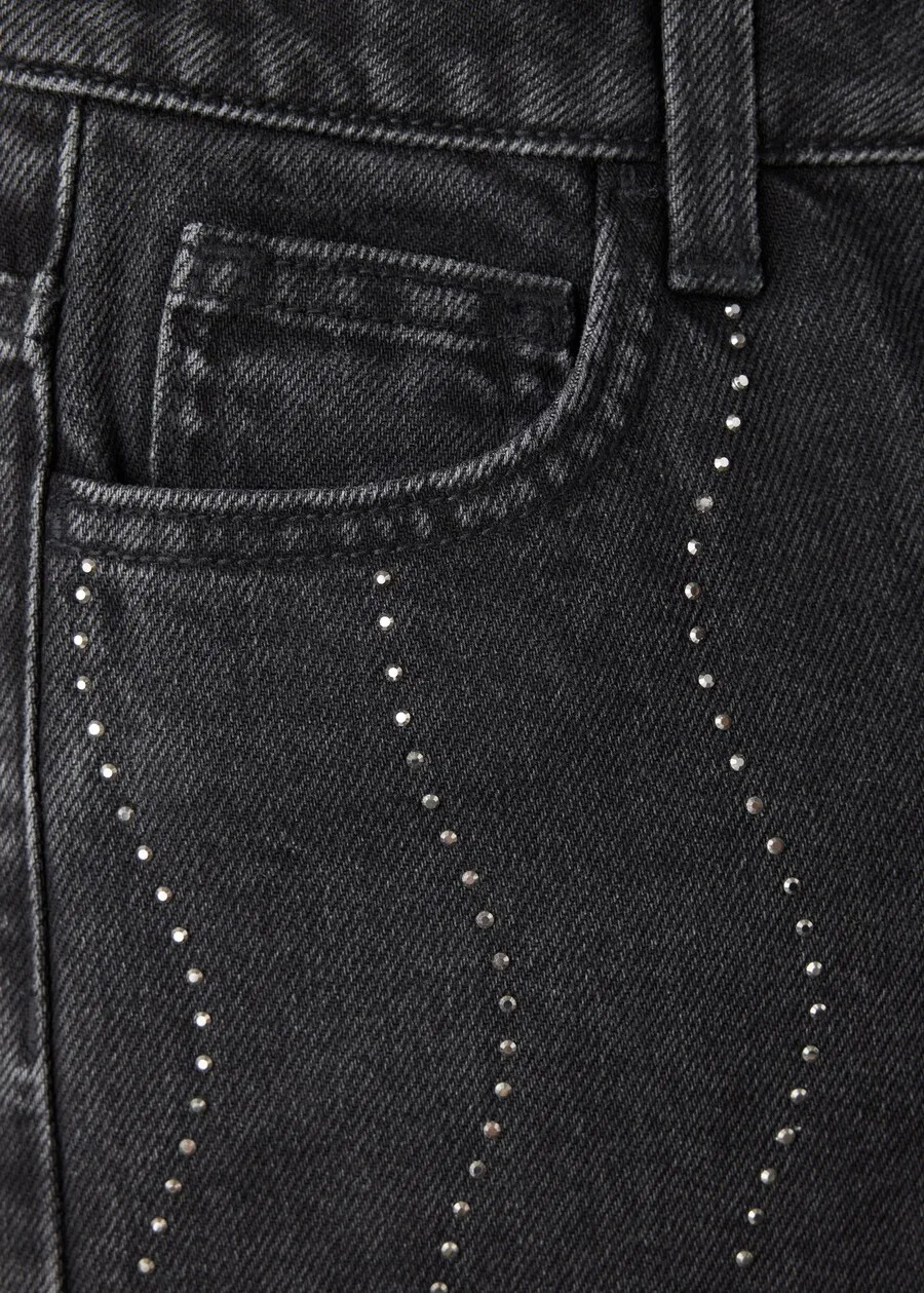 Детские джинсы MANGO KIDS Wide leg Jeans 'WIDEO' черного цвета — фото 4