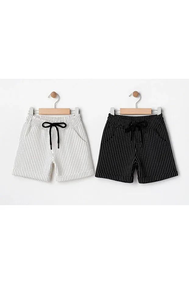 Детские шорты для мальчиков с принтом 2-предметный набор Basics Tinytrends, White