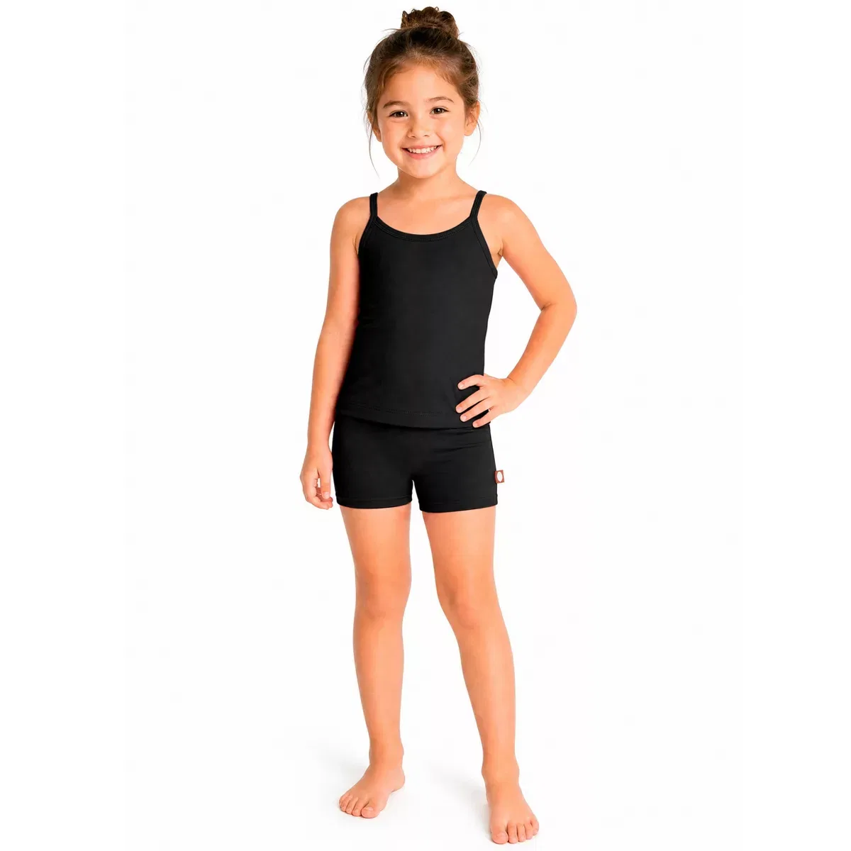 Детский комплект танкини и шорт с защитой UPF 50+ City Threads, Black