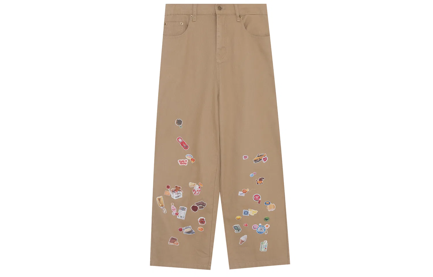 Детские повседневные брюки свободного кроя с широкими штанинами Light Khaki F426