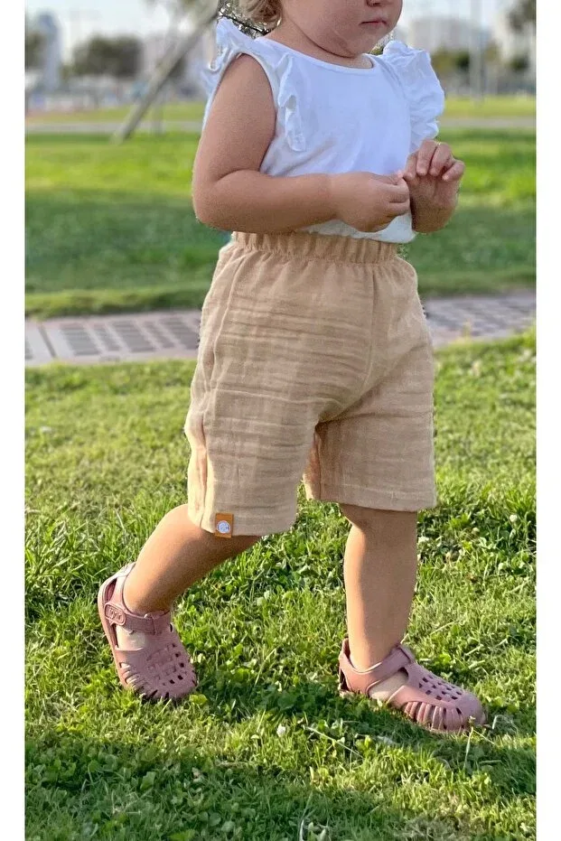 Детские шорты для мальчиков с принтом Runbaby, Beige