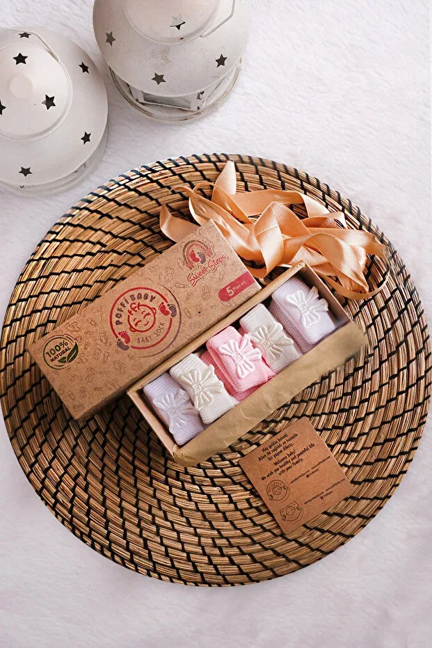 Детские носки для девочек хлопковые набор 5 пар Poffibaby, Pink