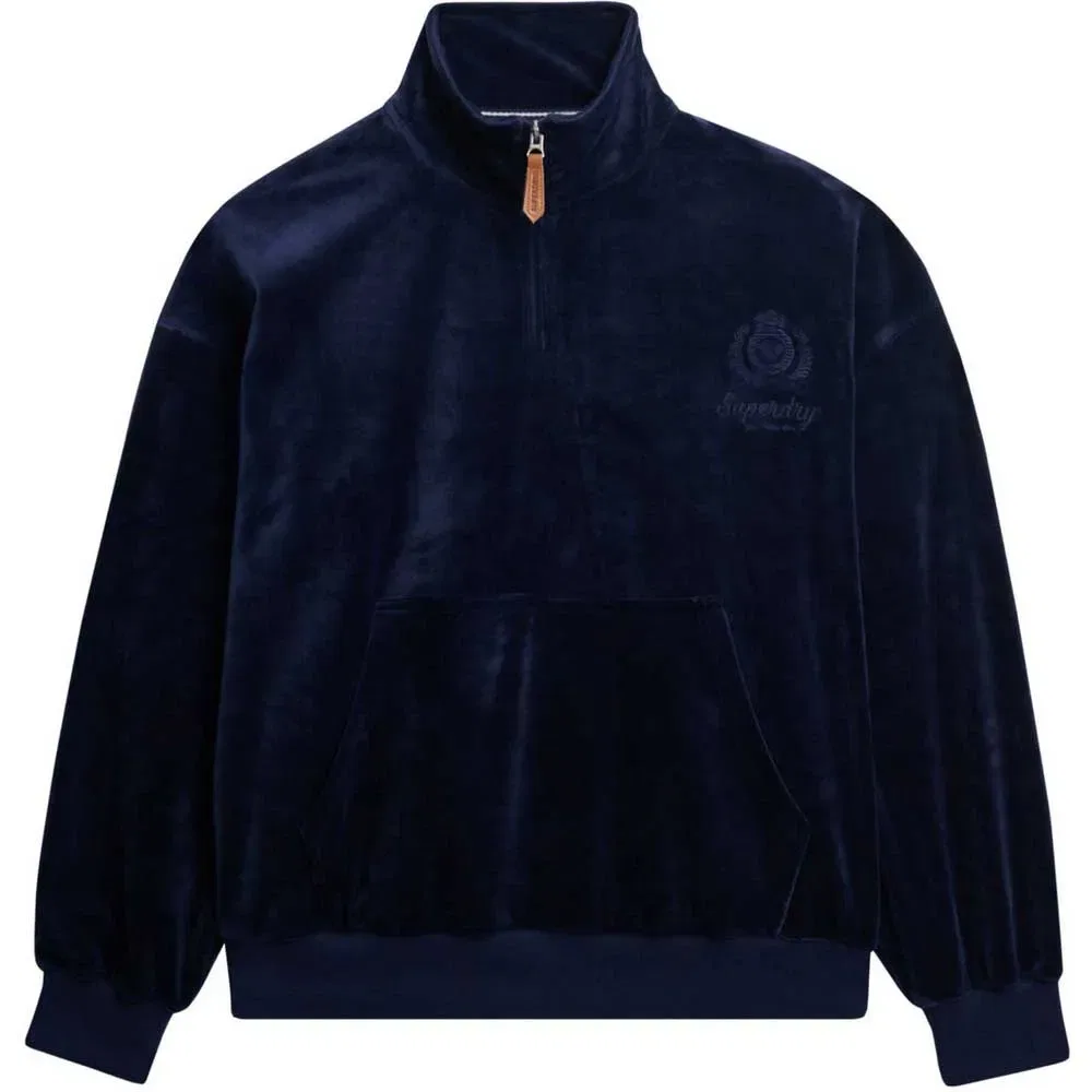 Худи на молнии Superdry Country Club Velour, синий — фото 3
