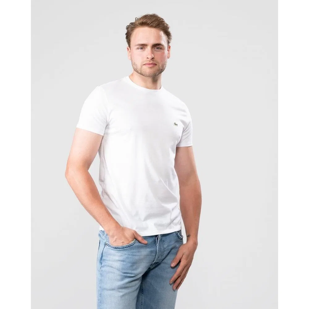Мужская хлопковая футболка Lacoste, Weiss — фото 3