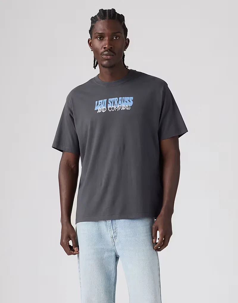Футболка винтажного кроя с графикой Levi's, серый