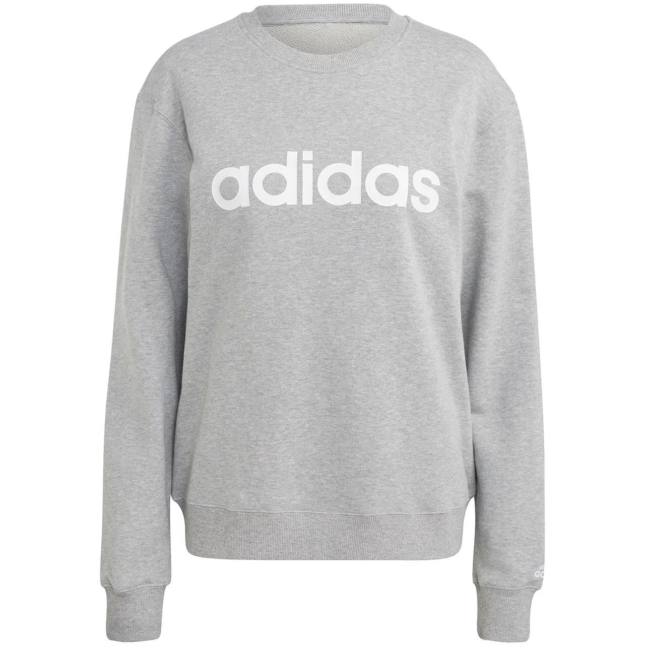Женский свитшот из французского футера Adidas Essentials Linear Molton, Grau Weiss